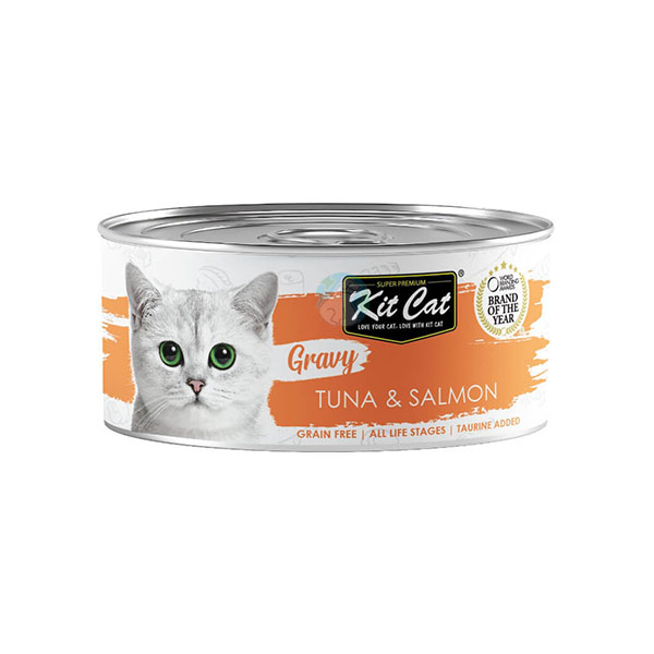 کنسرو گربه نچرال داخل سس تن و سالمون  Kitcat
